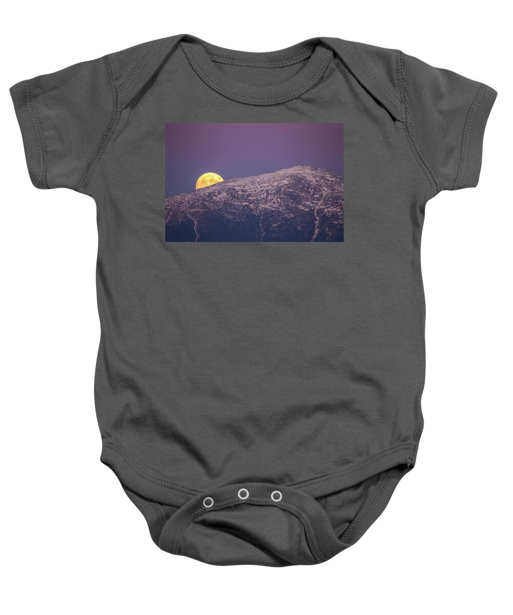 Mount Baby Onesie featuring the photograph Super Moon Rising by White Mountain Images
