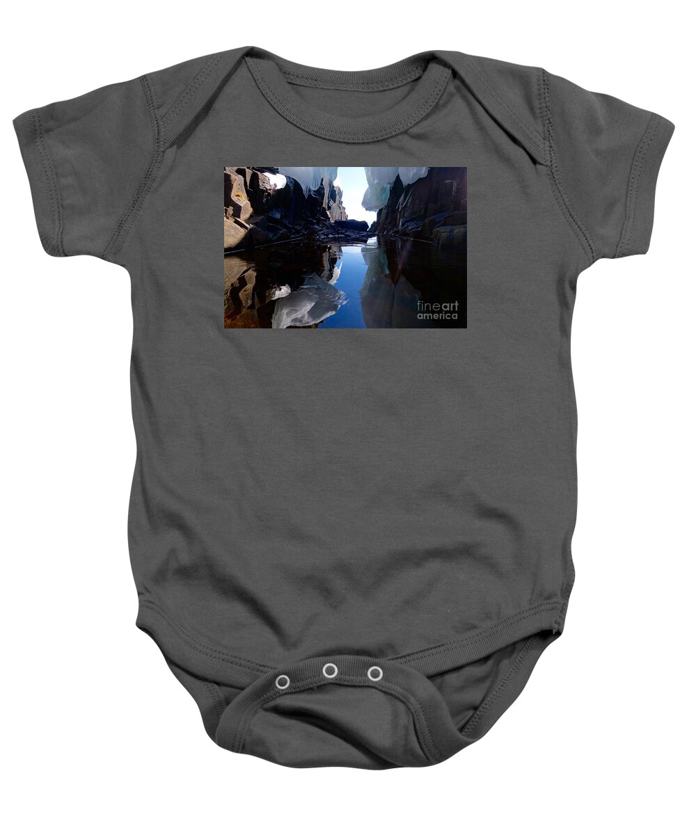 Lake Superior Baby Onesie featuring the photograph Superior Chasm Reflections by Sandra Updyke