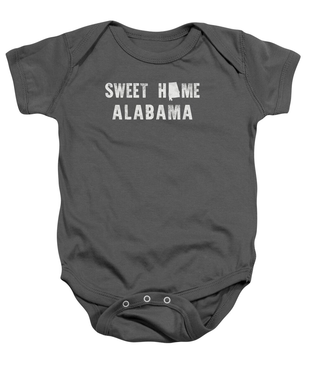 Sweet Home Alabama Baby Onesie featuring the mixed media Sweet Home Alabama by Nancy Ingersoll