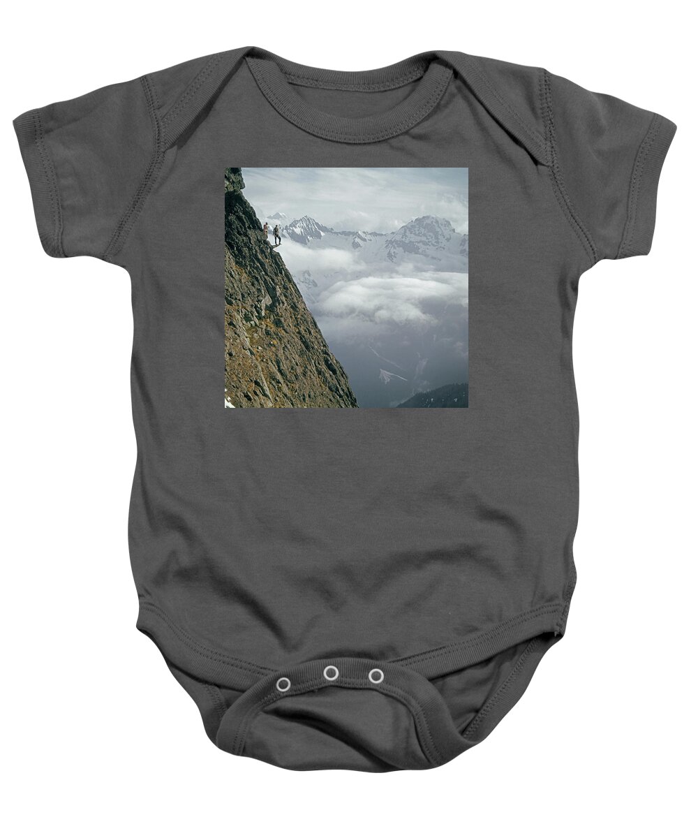 Fred Beckey Baby Onesie featuring the photograph T-404101 Climbers on Sleese Mountain by Ed Cooper Photography