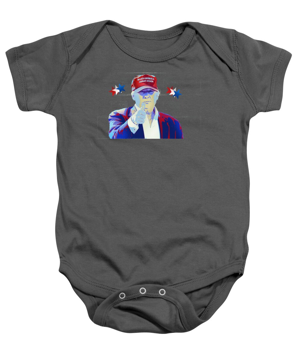 Trump Baby Onesie featuring the painting T R U M P Donald Trump by Mr Freedom 