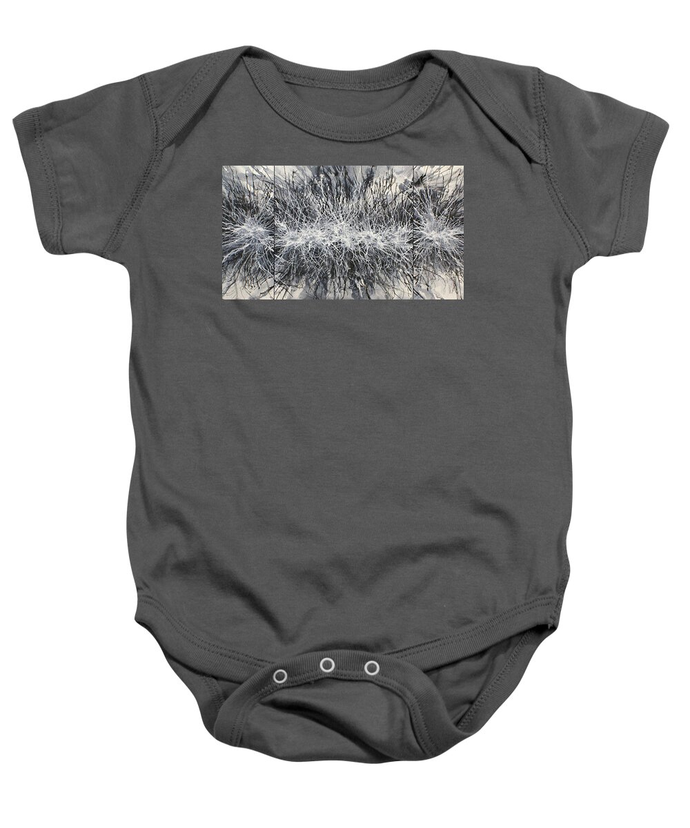 Black Baby Onesie featuring the painting Tangents by Michael Lang