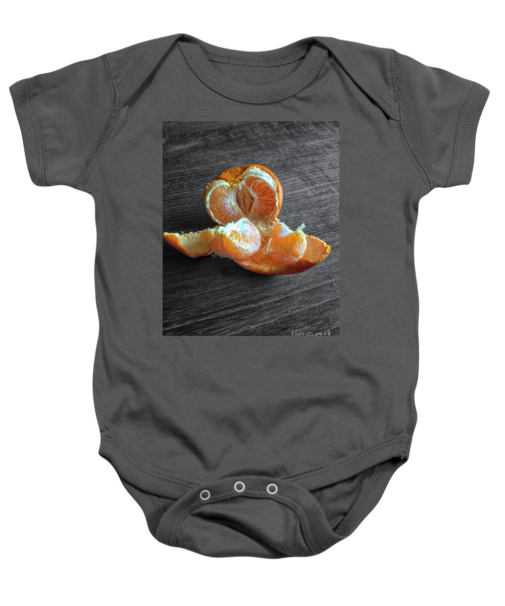 Tangerine Baby Onesie featuring the photograph Tangerine by Patricia Hofmeester