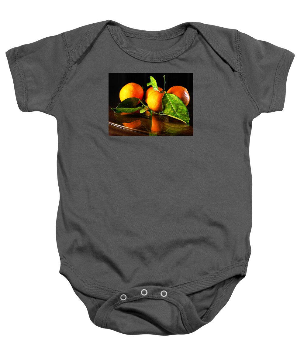 Tangerines Baby Onesie featuring the photograph Tangerines by Robert Och