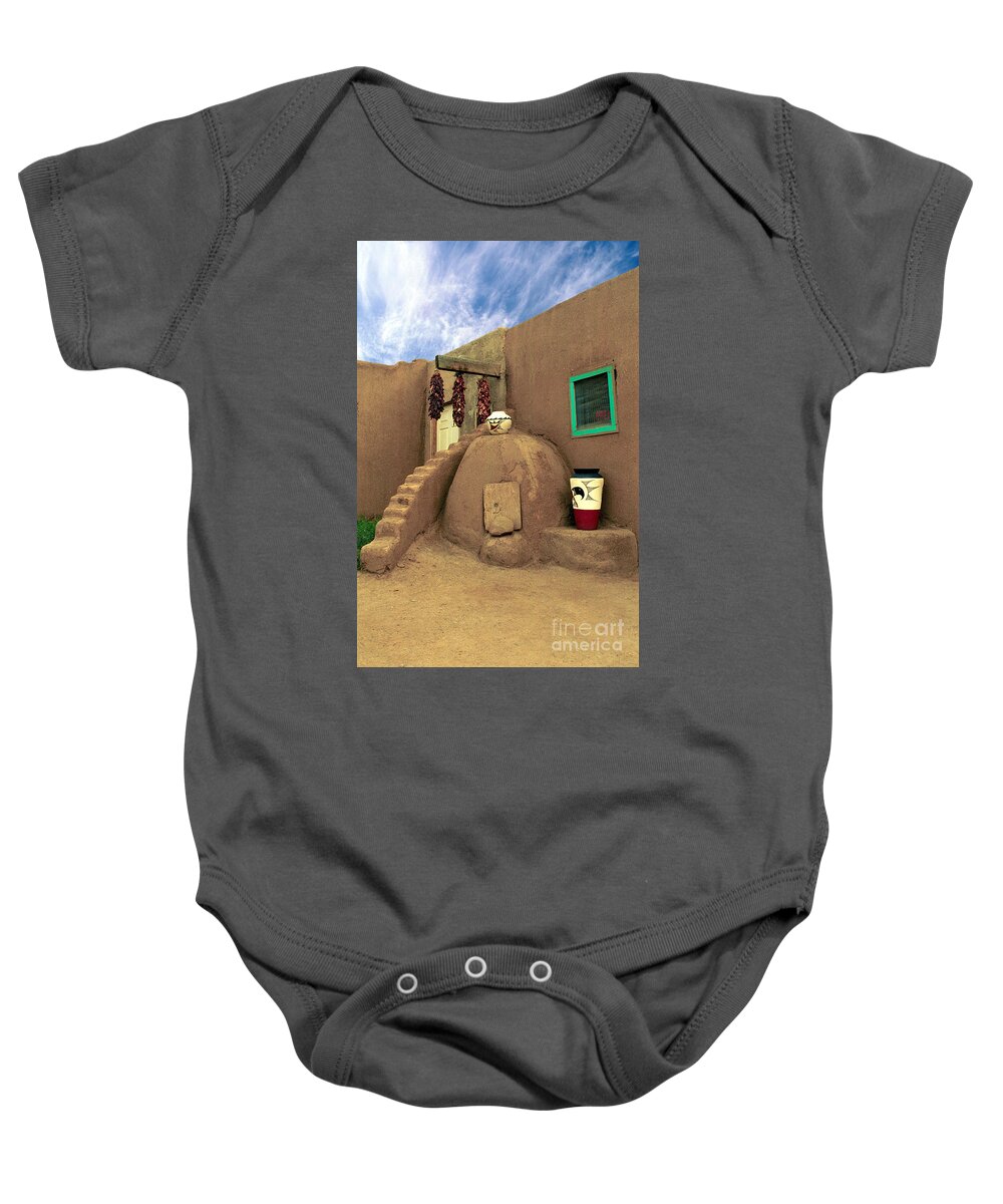 Pueblo Baby Onesie featuring the photograph Taos Oven by Jerry McElroy