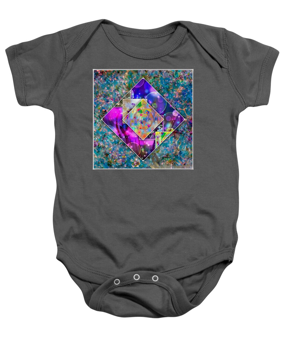 Tapestry Collage Baby Onesie featuring the painting tapestry Collage by Don Wright