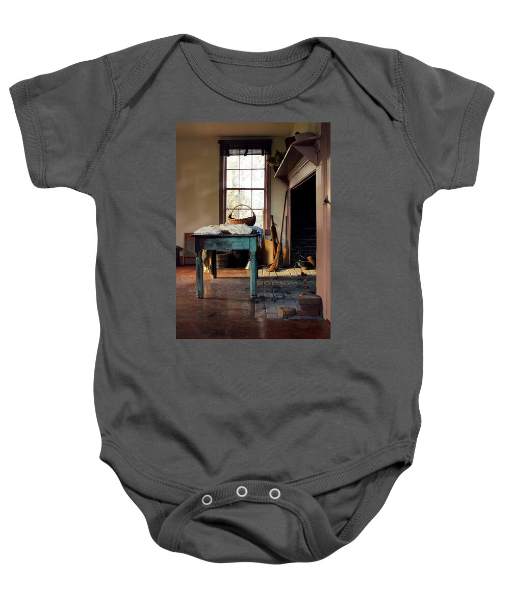 Harrisburg Pa Baby Onesie featuring the photograph Tavern House Hearth by Joseph Skompski