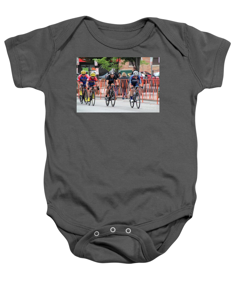 Cycle Racing Baby Onesie featuring the photograph Team ERRACE by Donn Ingemie