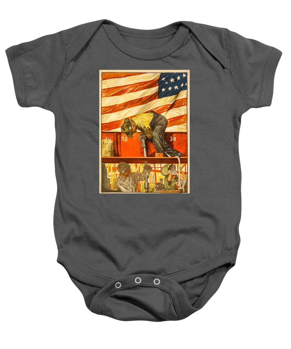 4th Of July Baby Onesie featuring the digital art Teamwork Wins by David Letts