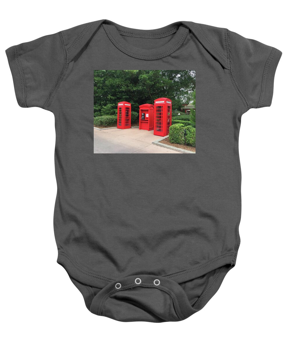 Telephone Booth Baby Onesie featuring the photograph Telephone Booths by Aimee L Maher ALM GALLERY