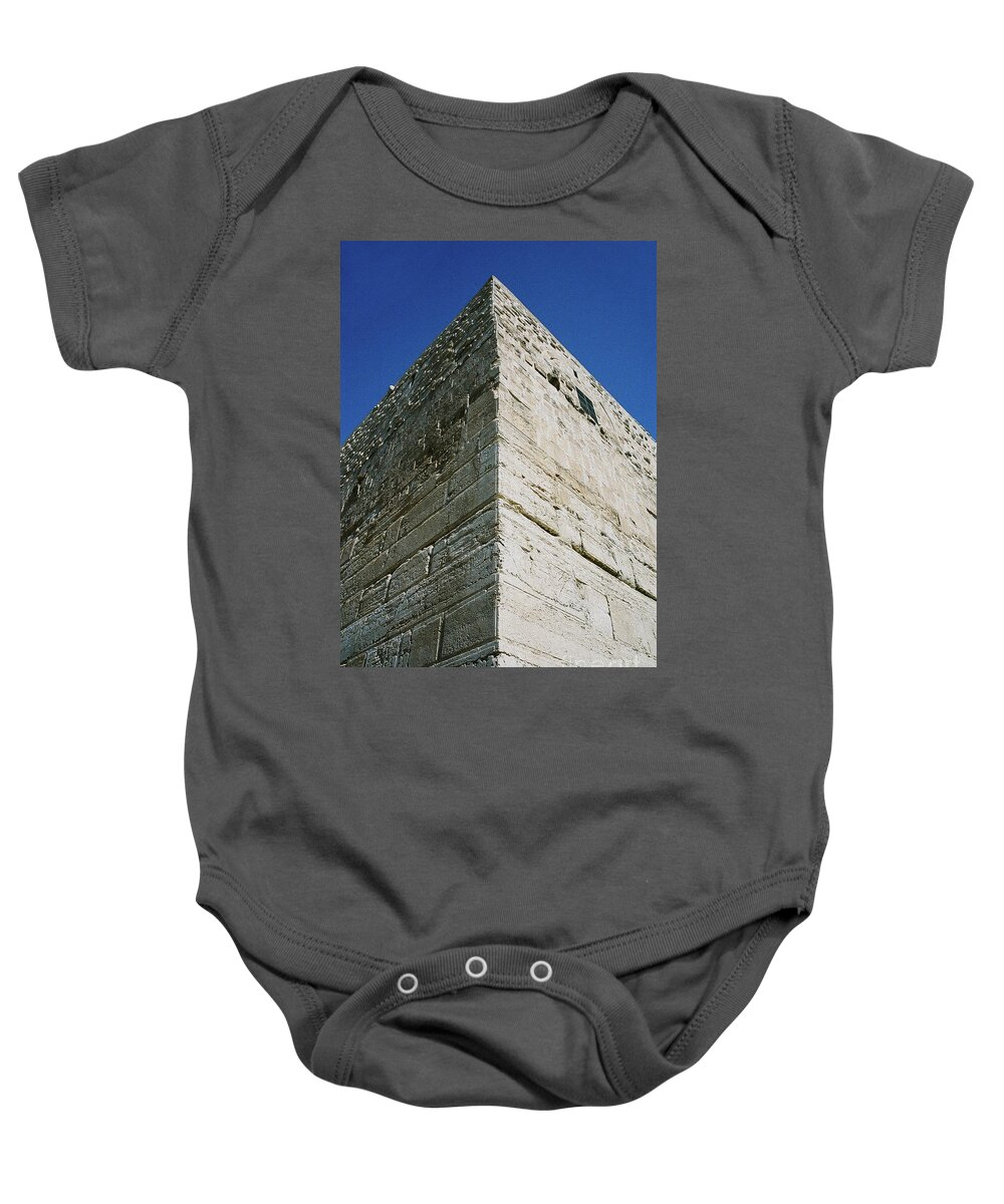 Ancient Baby Onesie featuring the photograph Temple Cornerstone by Constance Woods