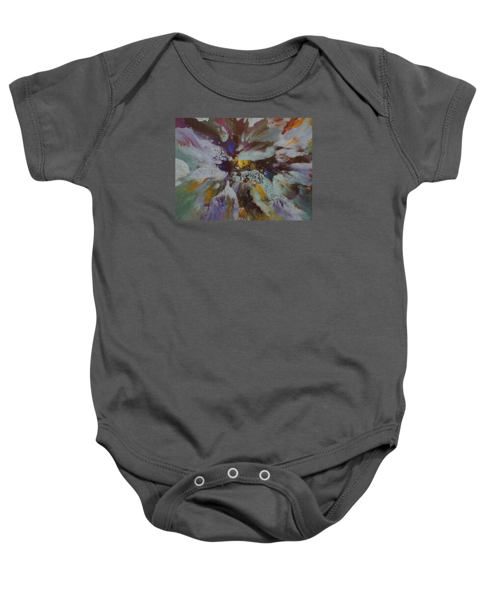 Abstract Baby Onesie featuring the painting Tenacity by Soraya Silvestri