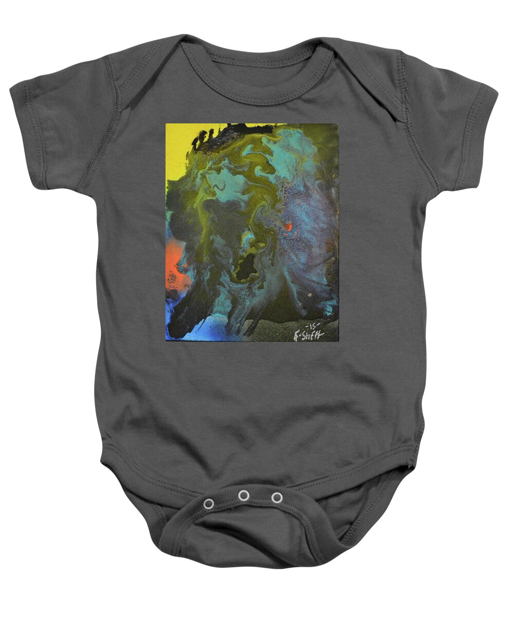 Abstract Baby Onesie featuring the painting Testing The Waters by Art By G-Sheff