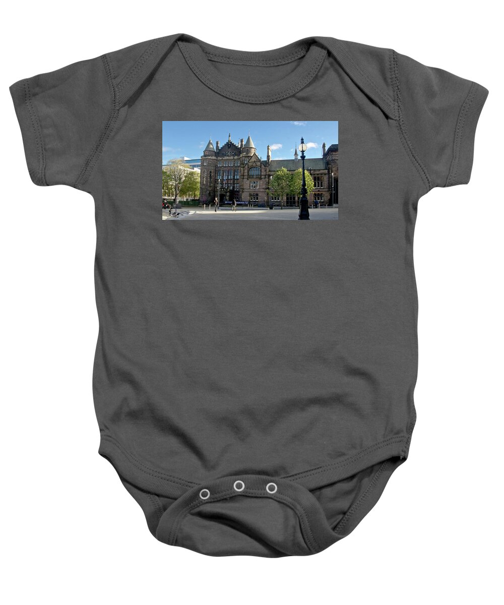 Gothic Style Baby Onesie featuring the photograph Teviot Row House, Edinburgh University. by Elena Perelman