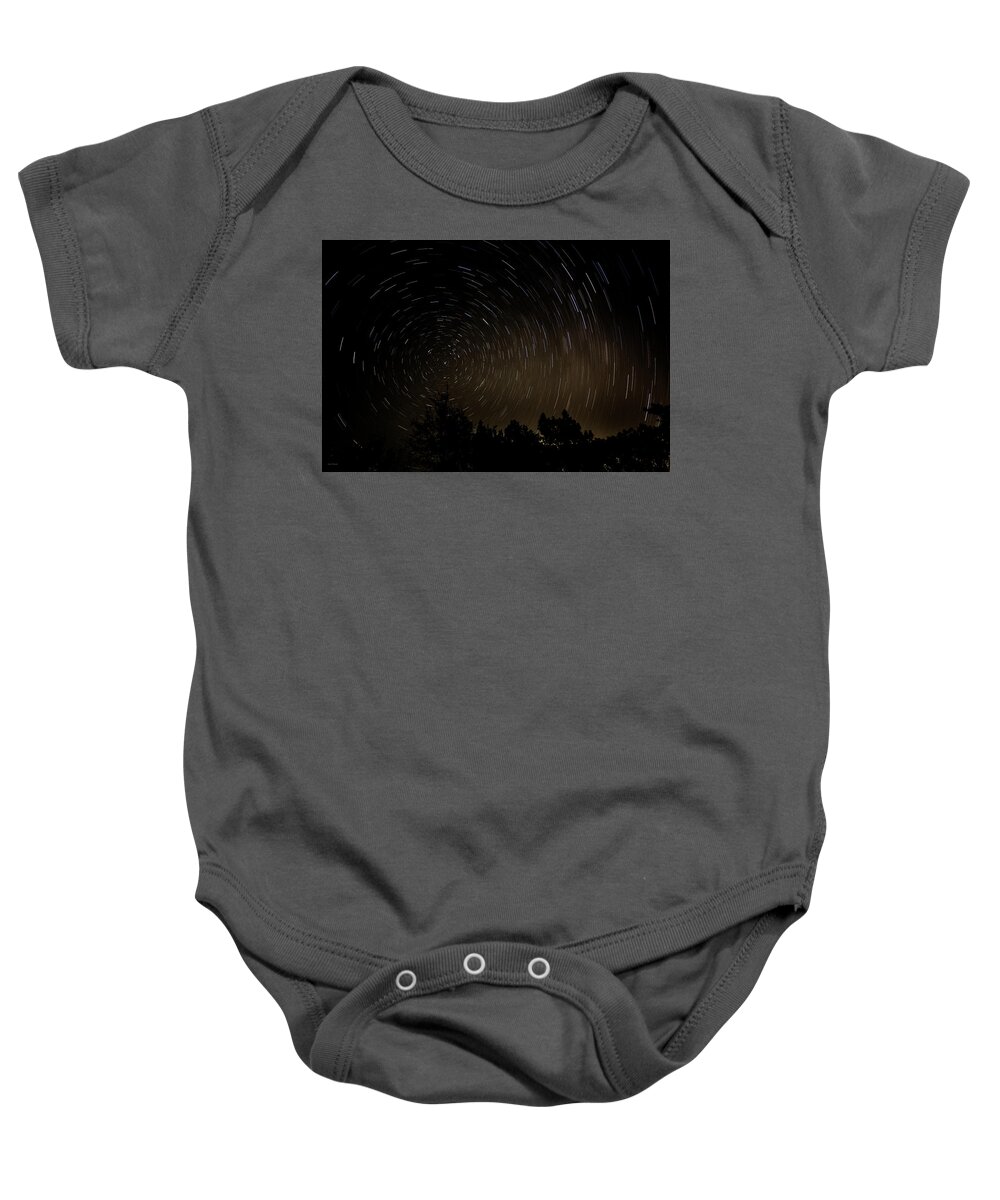 Astronomy Baby Onesie featuring the photograph Texas Star Trails by Ross Henton