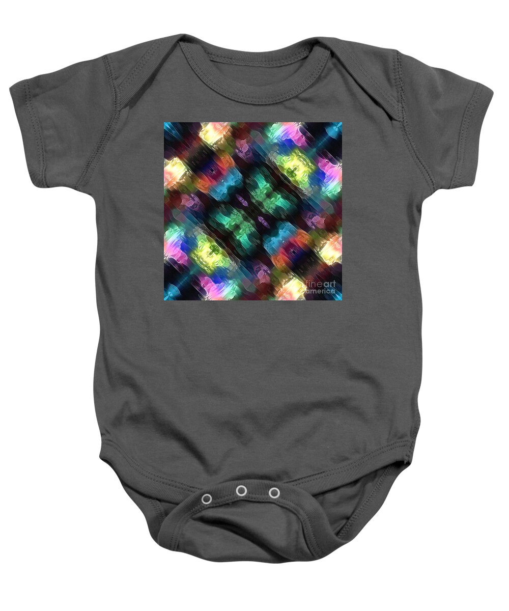 Abstract Baby Onesie featuring the digital art Textural Abstract of Colors by Phil Perkins