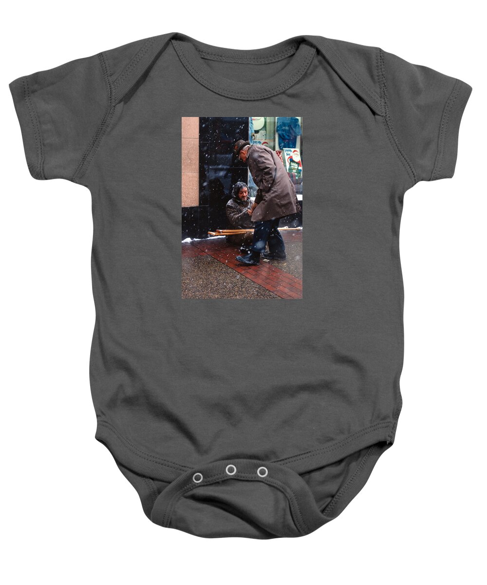 Downtown Minneapolis Baby Onesie featuring the photograph Thanks Mister by Mike Evangelist