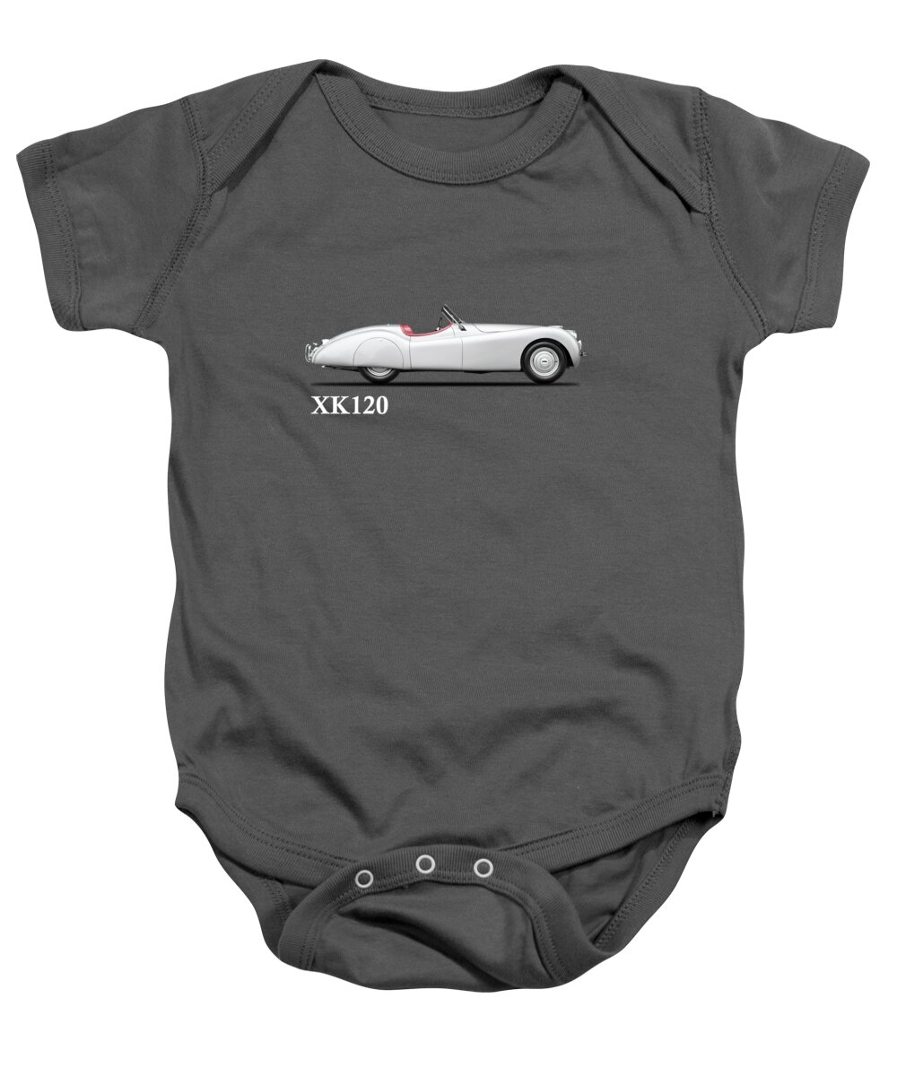 Jaguar Xk120 Roadster Baby Onesie featuring the photograph The 1949 XK120 by Mark Rogan