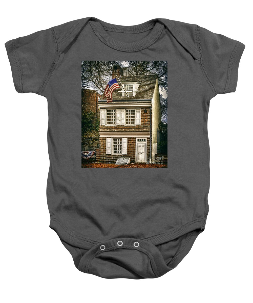 Philadelphia Baby Onesie featuring the photograph The Betsy Ross House by Nick Zelinsky Jr