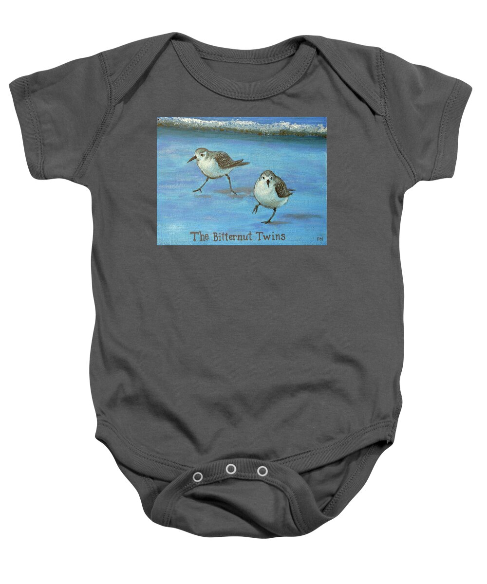 Birds Baby Onesie featuring the painting The Bitternut Twins by Don Morgan