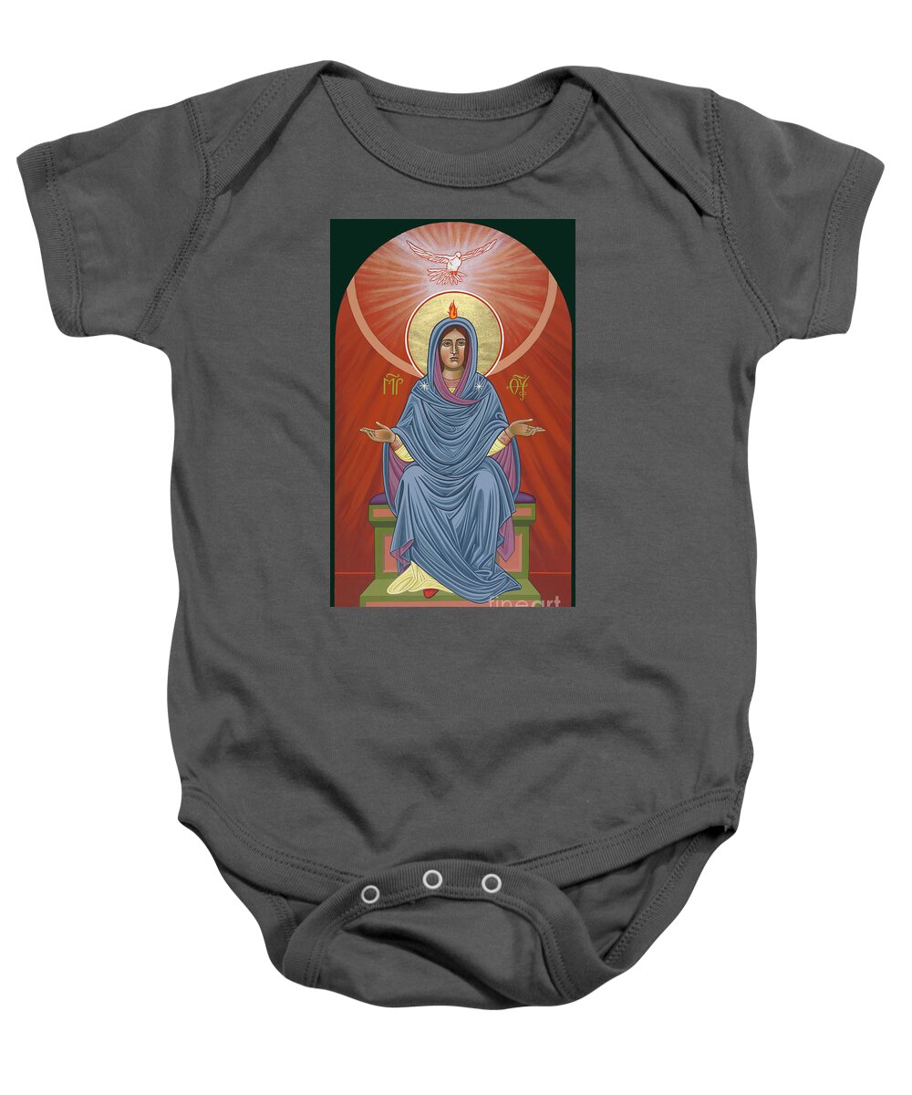 The Blessed Virgin Mary Baby Onesie featuring the painting The Blessed Virgin Mary, Mother of the Church by William Hart McNichols