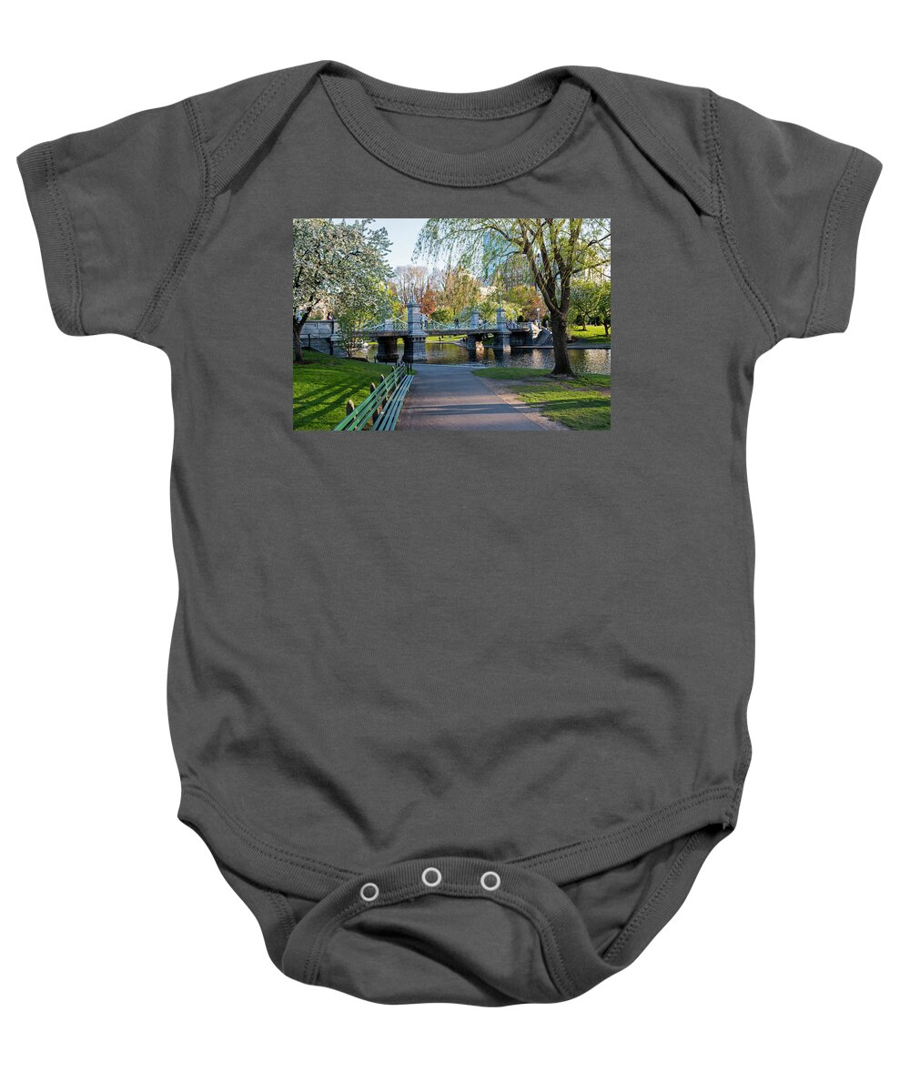 Boston Baby Onesie featuring the photograph The Boston Public Garden in the Spring Boston MA by Toby McGuire