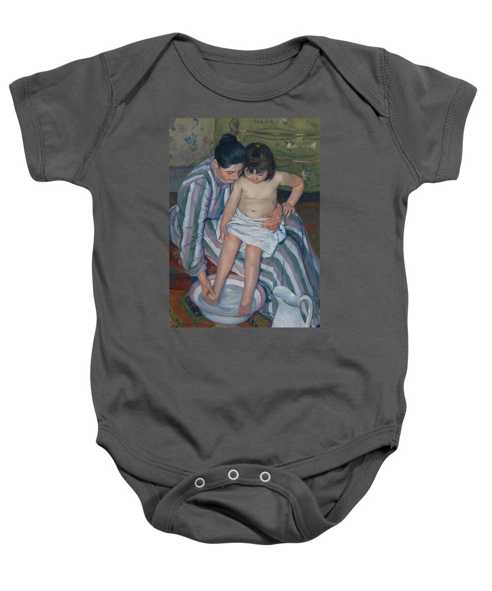 American Painters Baby Onesie featuring the painting The Child's Bath by Mary Cassatt