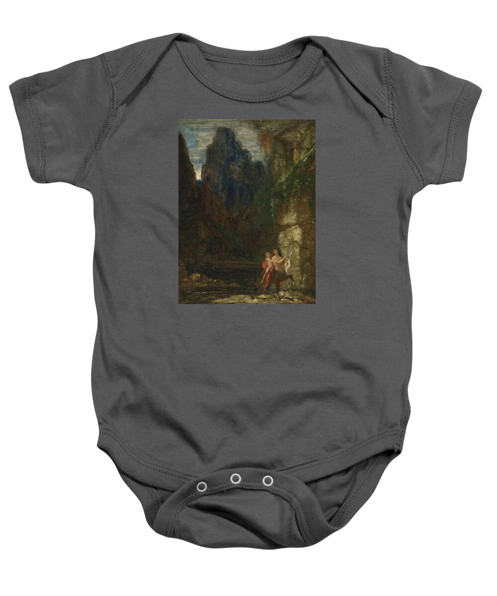 Gustave Moreau Baby Onesie featuring the painting The Education of Achilles, The Centaur by Gustave Moreau