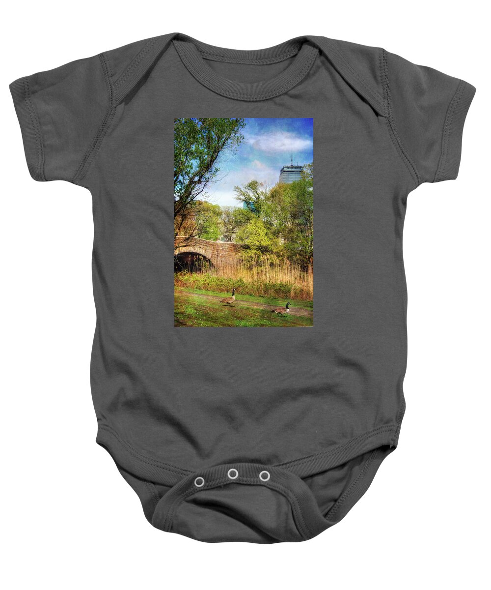The Fens Baby Onesie featuring the photograph The Fens - Boston by Joann Vitali