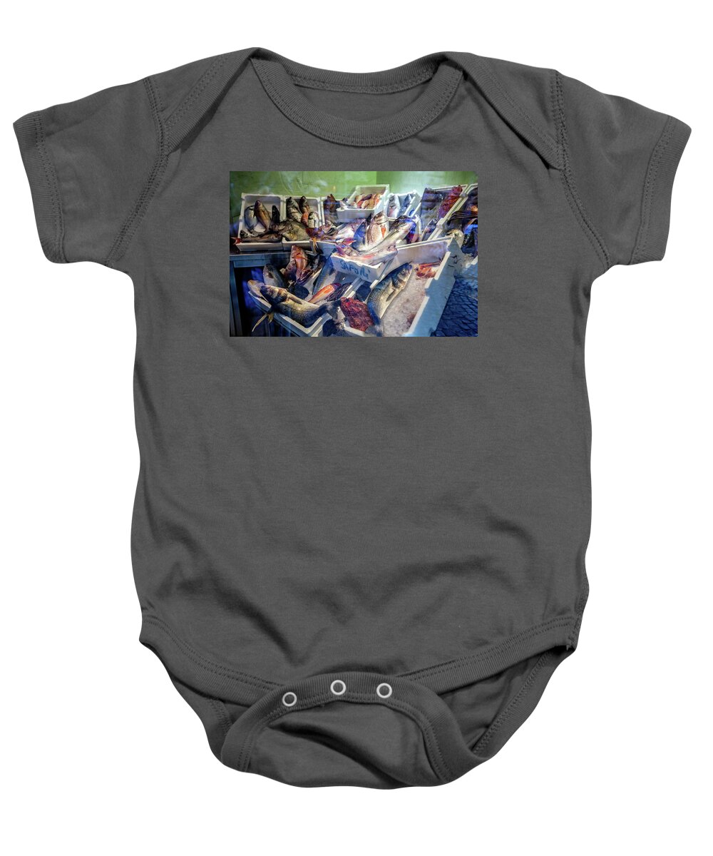 Italy Baby Onesie featuring the photograph The Fish Market by Al Hurley