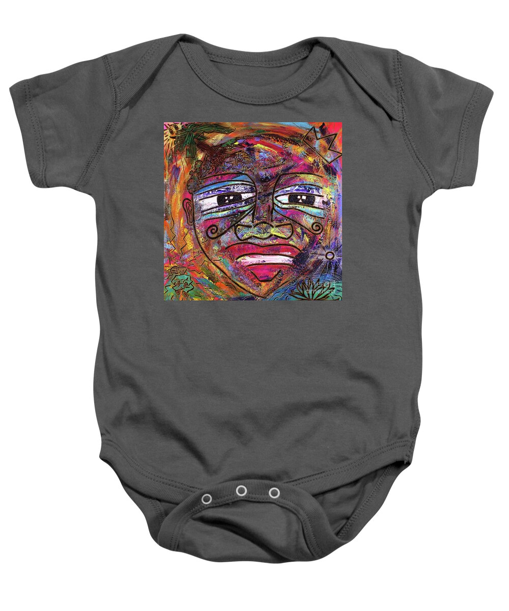 Art Baby Onesie featuring the painting The Indigo Child by Odalo Wasikhongo
