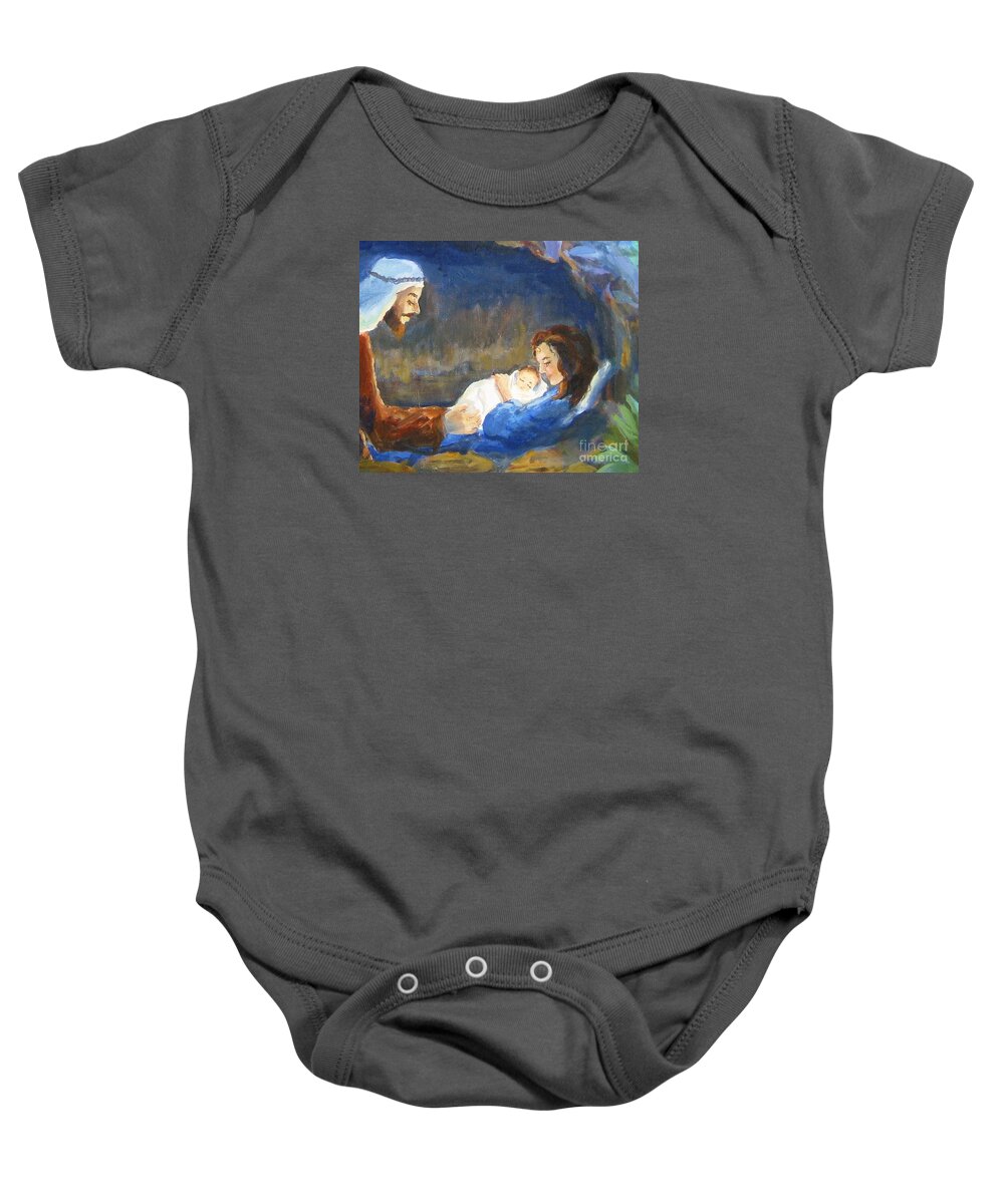 Christian Art Baby Onesie featuring the painting The Infant King by Maria Hunt