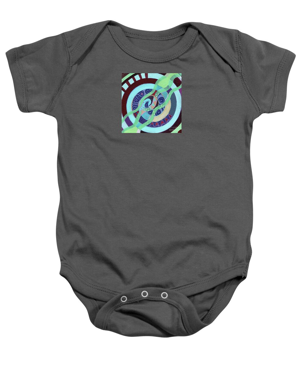 Joy Of Design Baby Onesie featuring the painting The Joy of Design X L I by Helena Tiainen