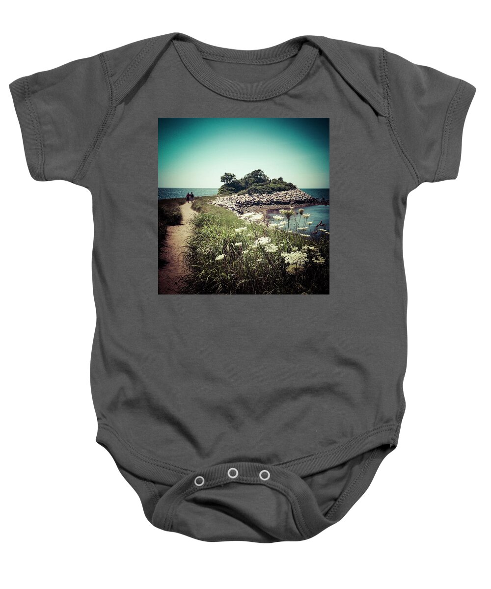 Buzzard's Bay Baby Onesie featuring the photograph The Knob Looking Ahead by Frank Winters