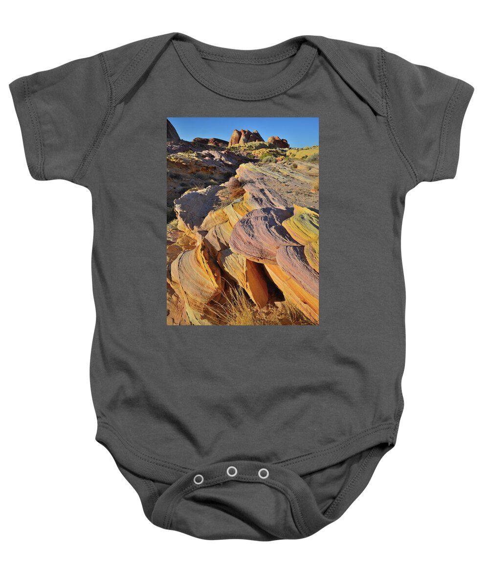 Valley Of Fire State Park Baby Onesie featuring the photograph The Many Colors of Valley of Fire at Sunset by Ray Mathis