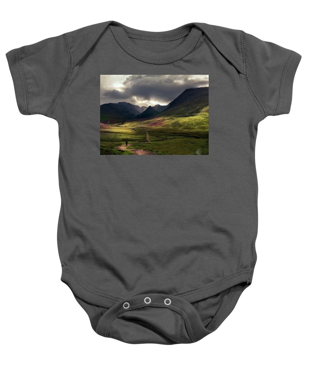  Baby Onesie featuring the photograph The Path to the Fairy Pools by Cybele Moon