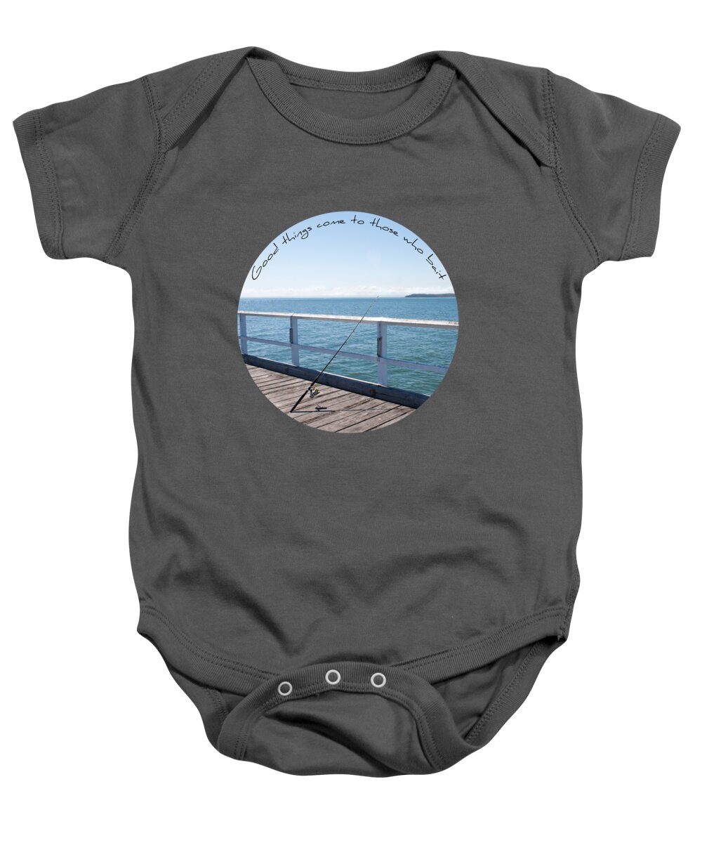 Fishing Baby Onesie featuring the photograph The Rod by Linda Lees