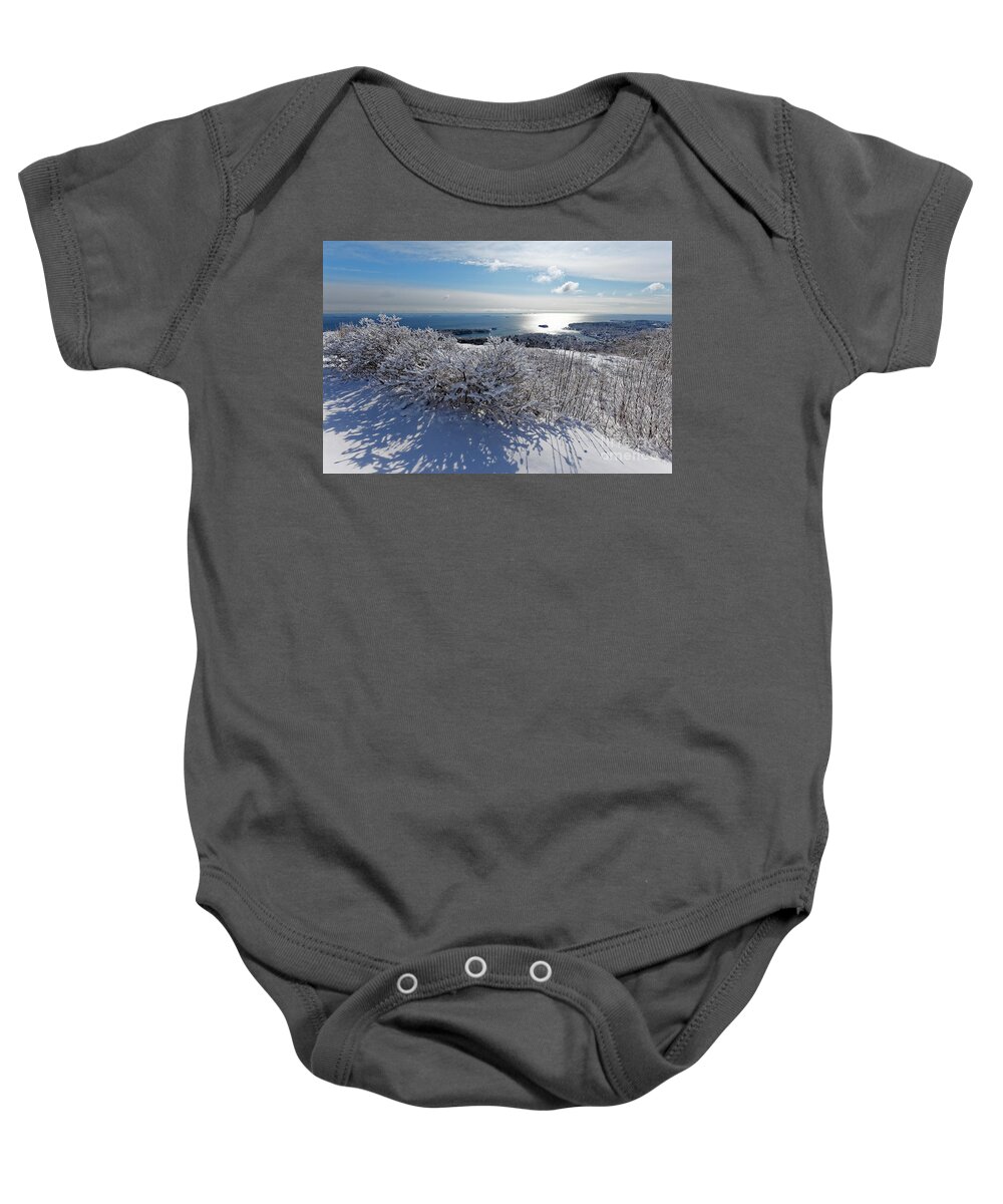 Camden Baby Onesie featuring the photograph The shining sea by Kevin Shields