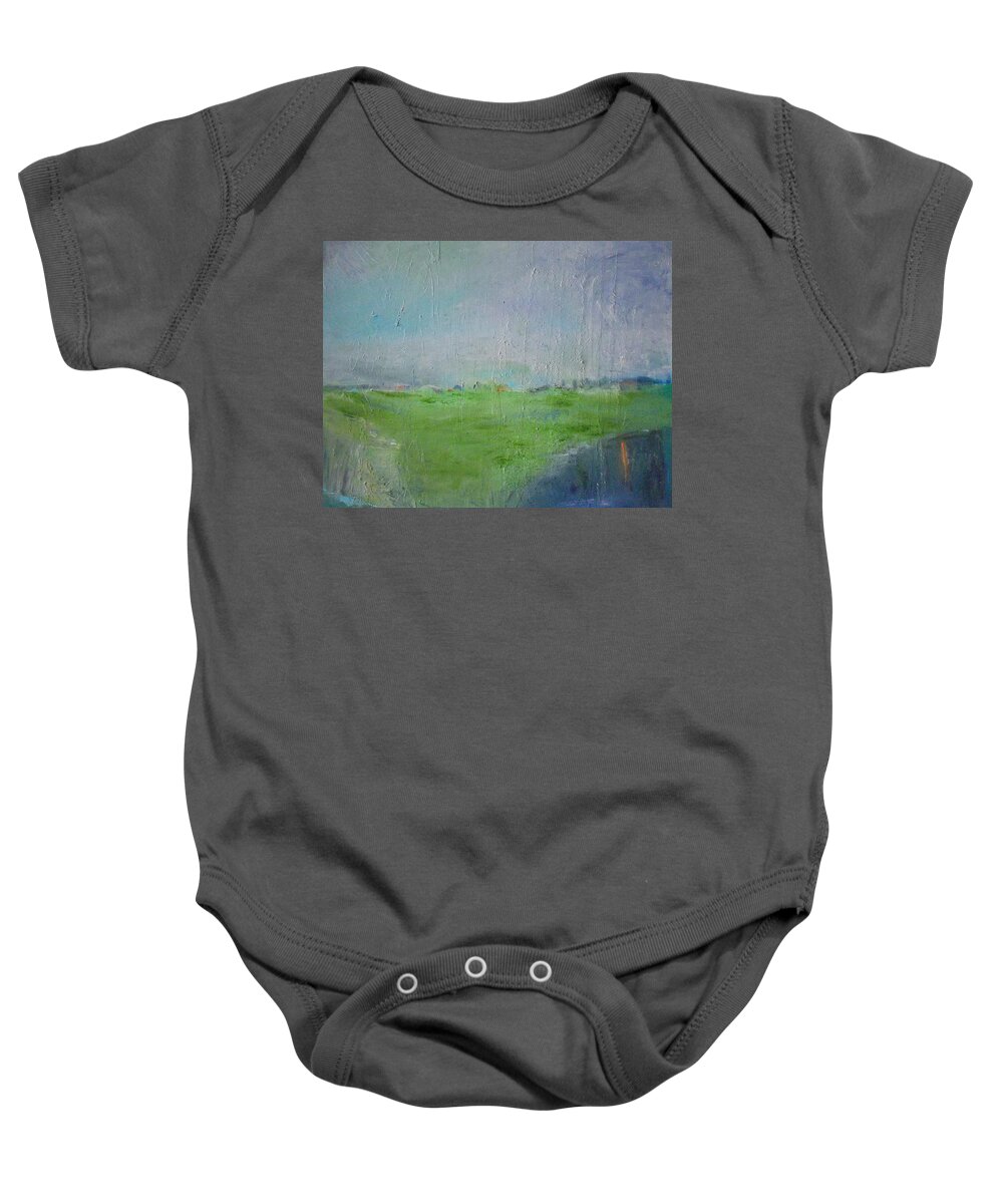 Abstract Baby Onesie featuring the painting The Sky is falling by Susan Esbensen