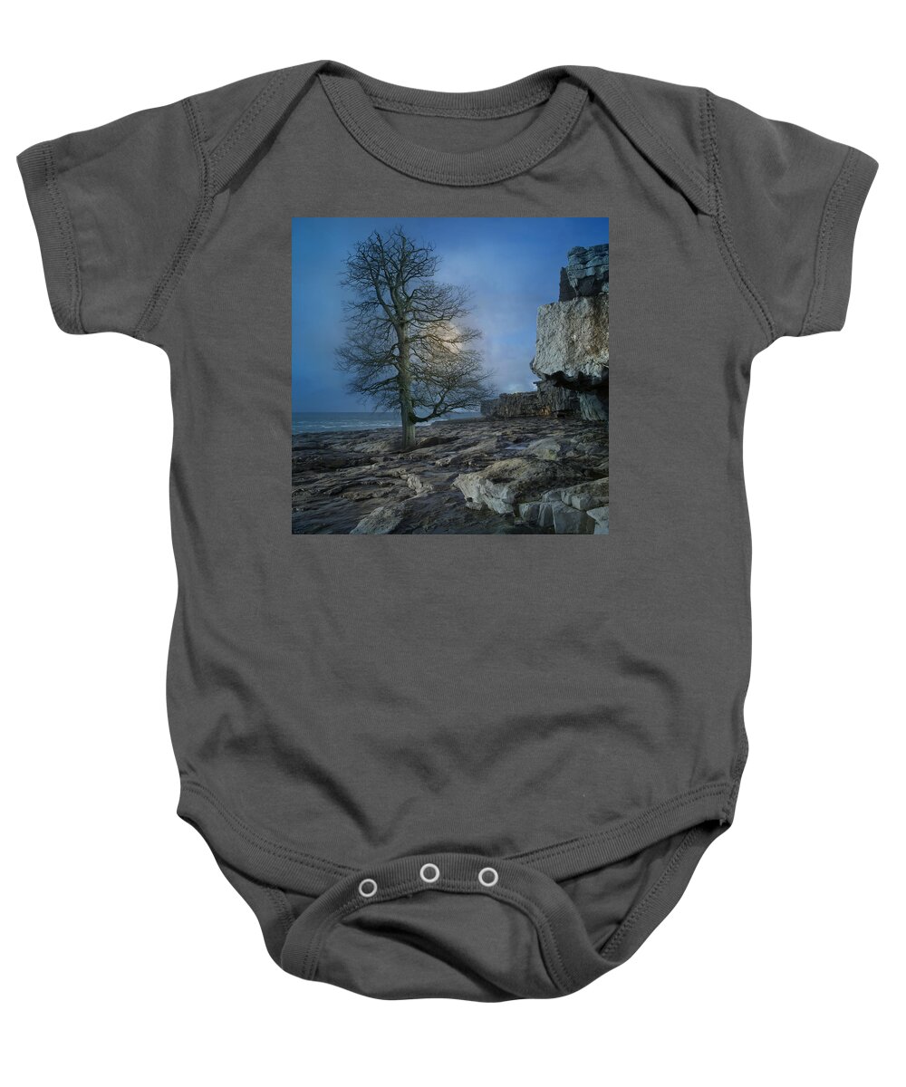 Ireland Baby Onesie featuring the digital art The Tree of Inis Mor by Betsy Knapp