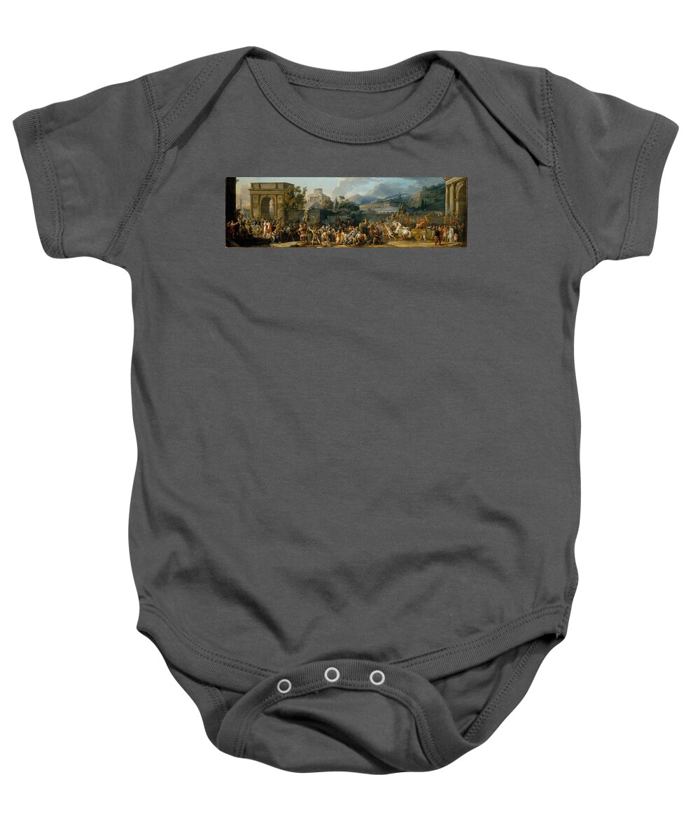 Carle Vernet Baby Onesie featuring the painting The Triumph of Aemilius Paulus by Carle Vernet