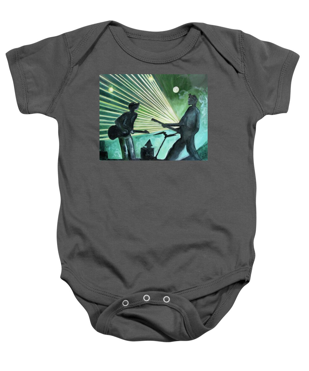 Music Baby Onesie featuring the painting The Um Experience number one by Patricia Arroyo