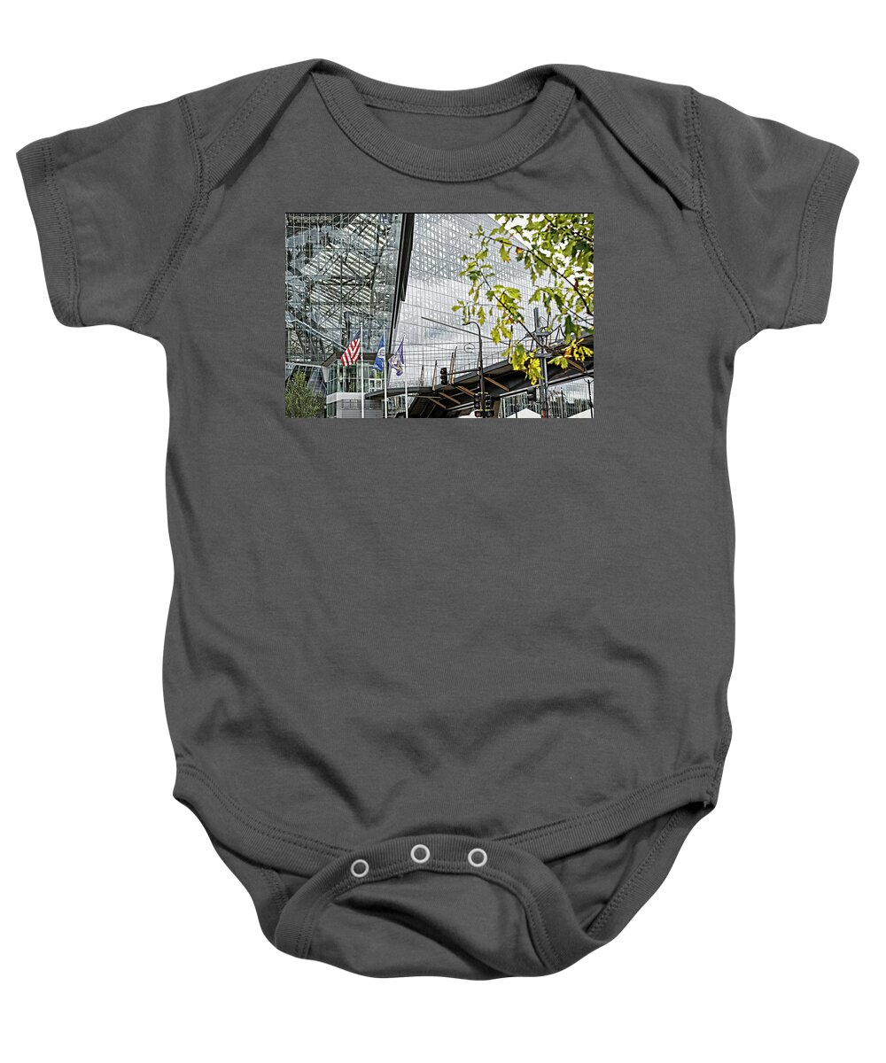 Us Bank Stadium Baby Onesie featuring the photograph The Vikings New Stadium by Susan Stone
