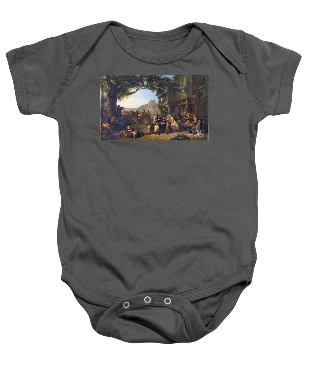Frederick Goodall - The Village Holiday Baby Onesie featuring the painting The Village Holiday by MotionAge Designs