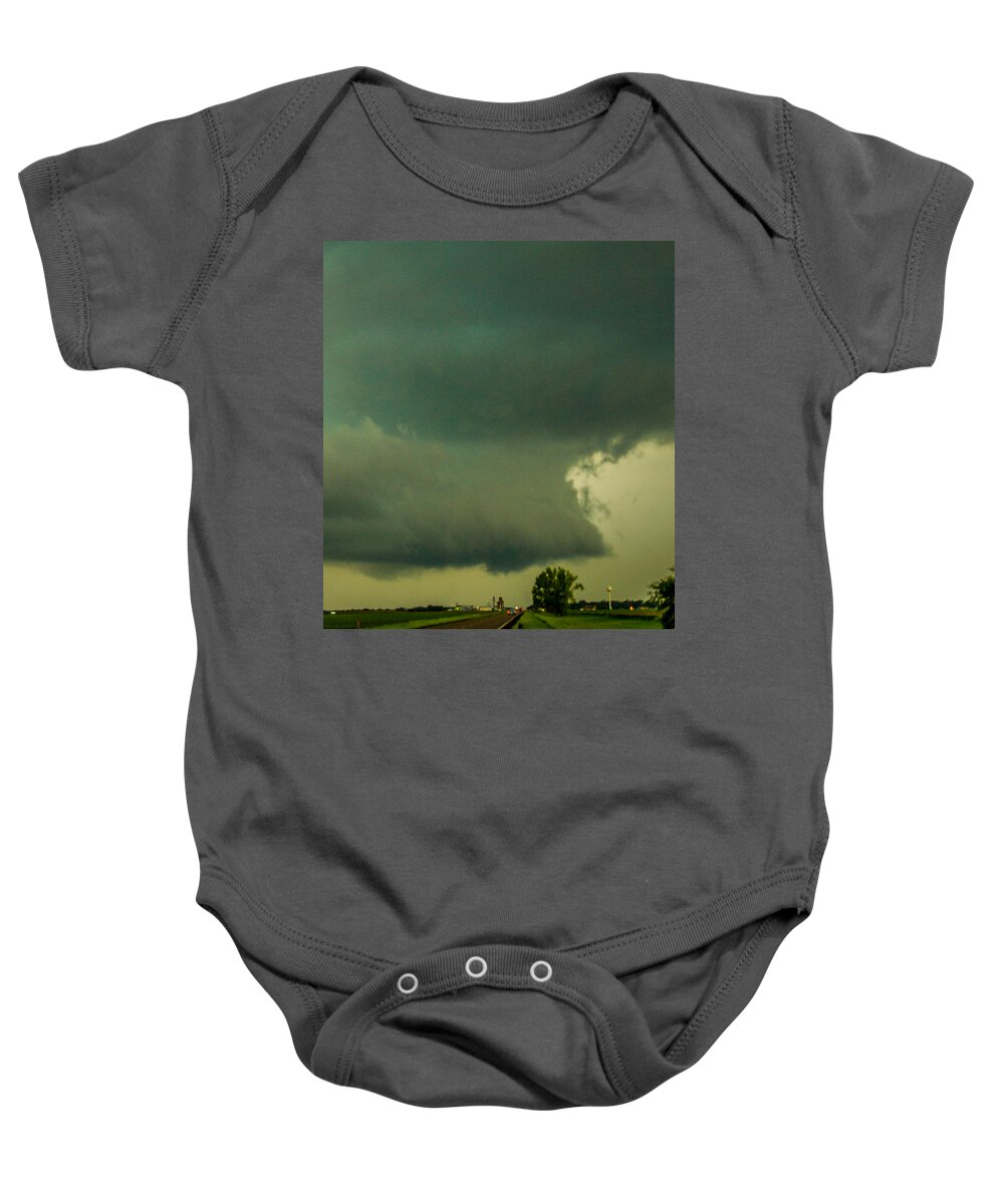 Nebraskasc Baby Onesie featuring the photograph There Be a Nebraska Storm a Brewin 029 by NebraskaSC