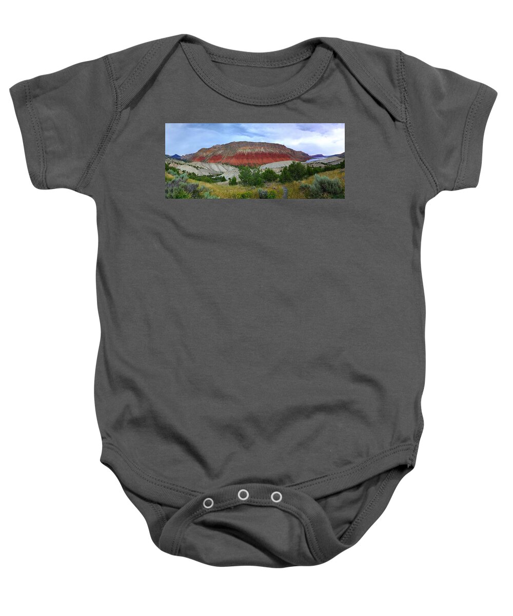 Flaming Gorge Baby Onesie featuring the photograph There Is A Reason For The Name Flaming by David Andersen