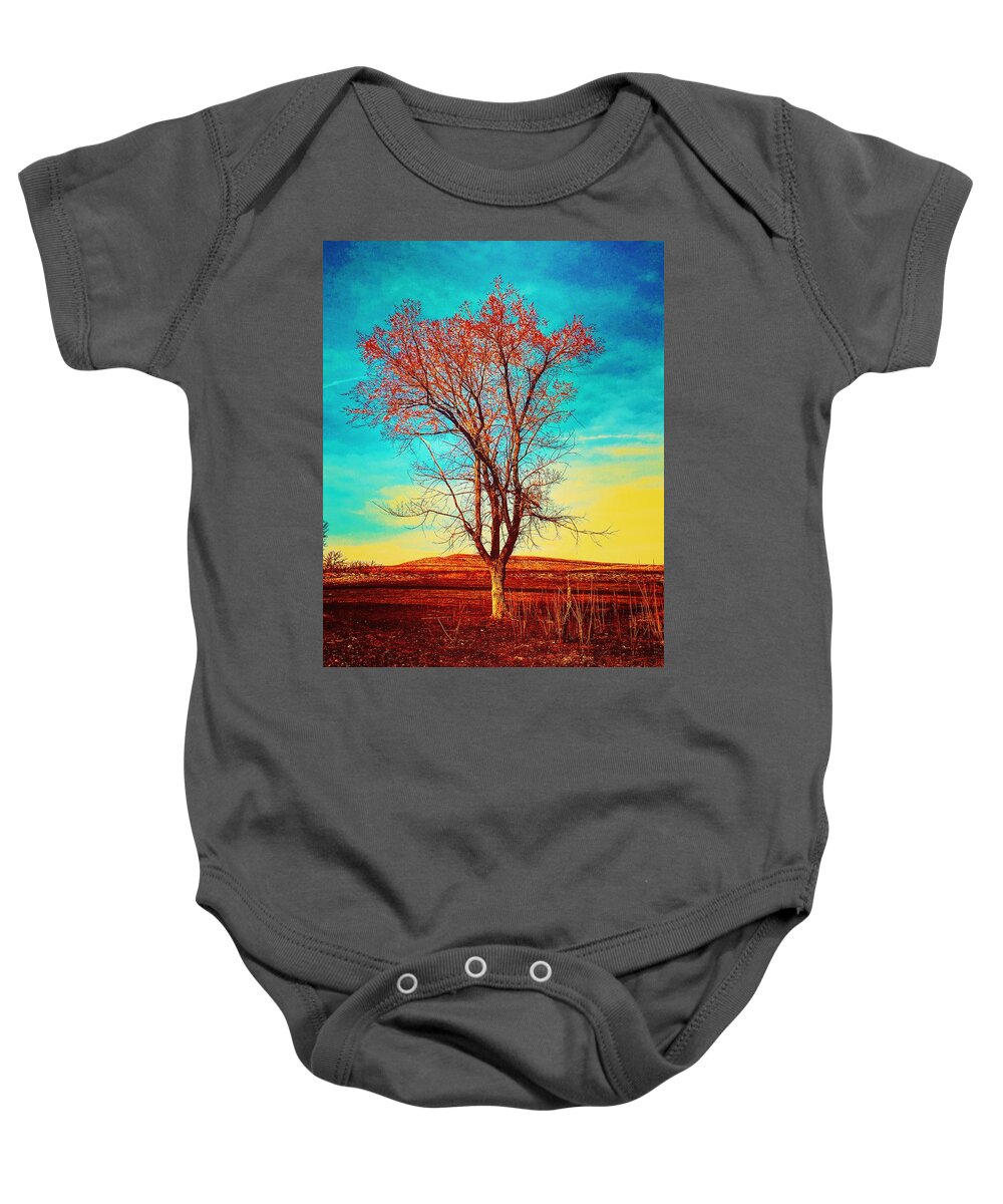 Surrealism Baby Onesie featuring the photograph Thriving Tree Surrealism by Michael Oceanofwisdom Bidwell