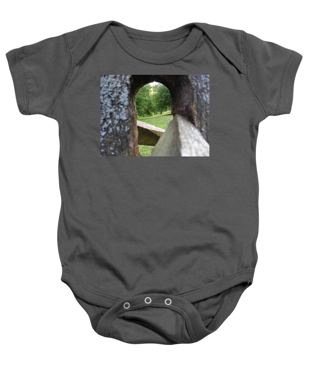 Fence Baby Onesie featuring the photograph Through the Post by Robert Knight