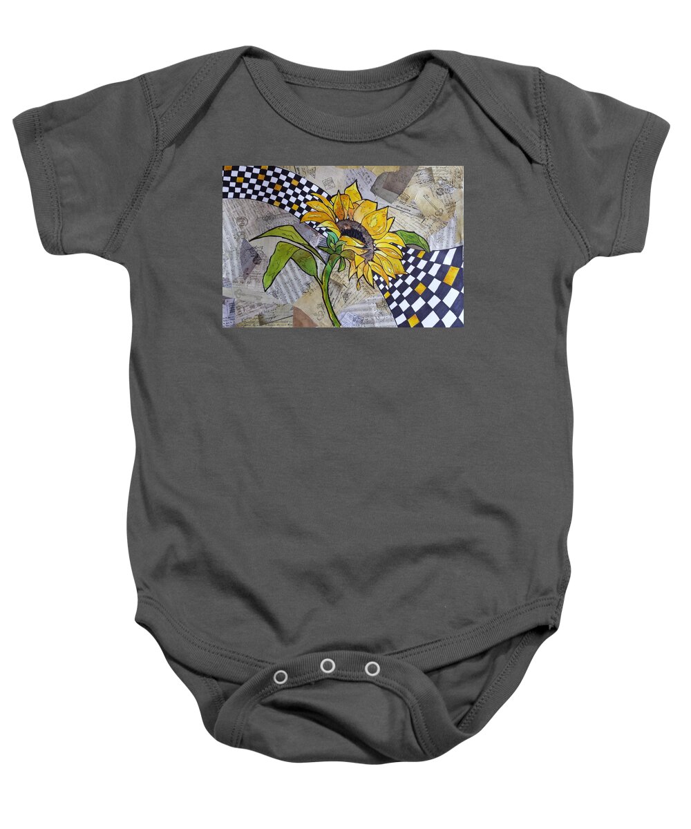 Sunflower Collage Baby Onesie featuring the photograph Thru the Looking Glass by Elise Boam