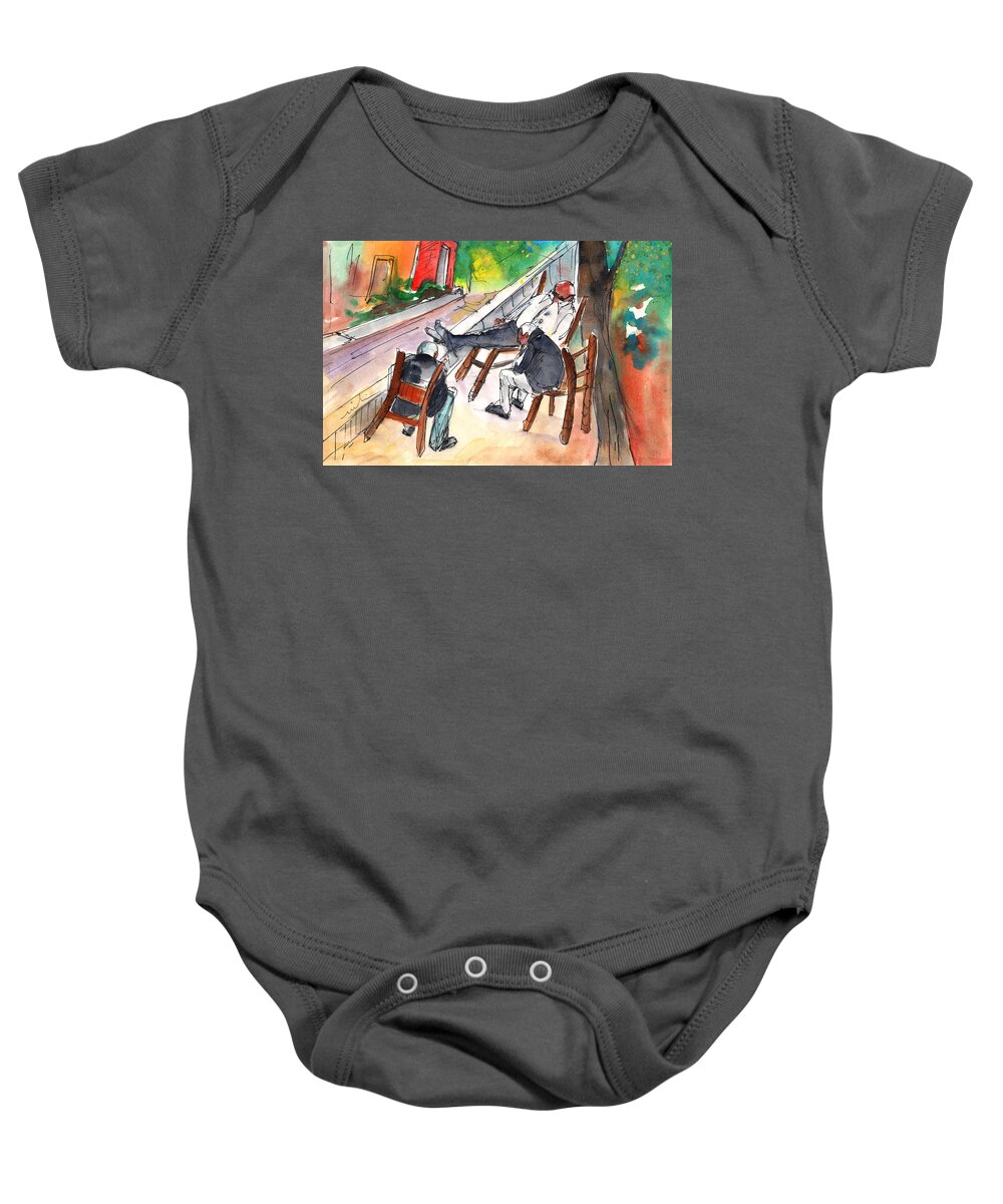 Travel Art Baby Onesie featuring the painting Together Old in Crete 01 by Miki De Goodaboom